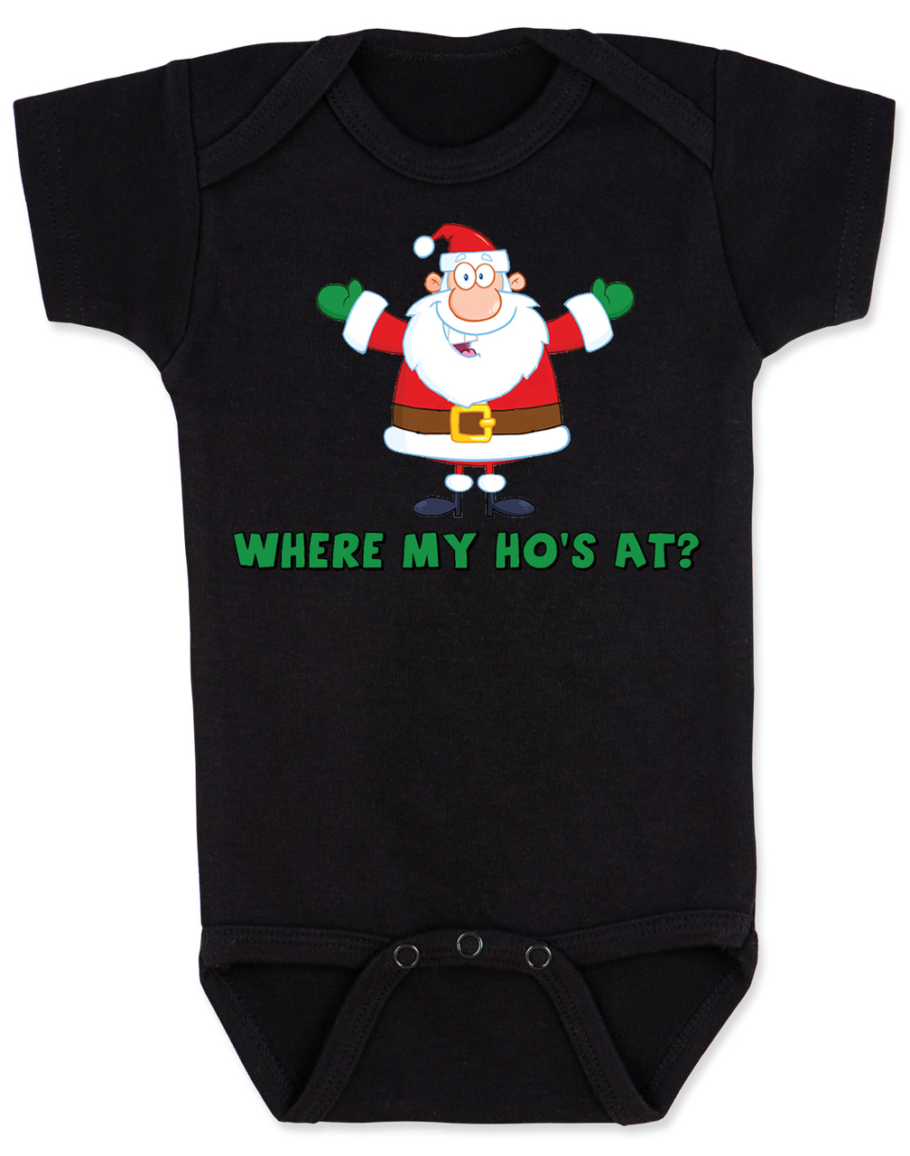 Where my Ho's Santa - baby onesie and toddler shirt